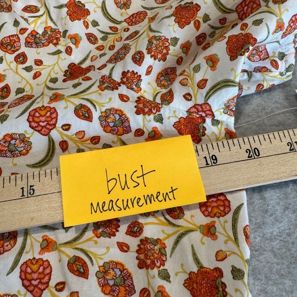 Old Navy Babydoll Dress Womens Medium Whimsical Floral White Orange NEW - Picture 11 of 14